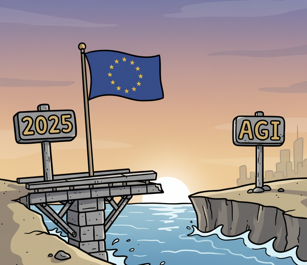 Eu's incomplete bridge to AGI